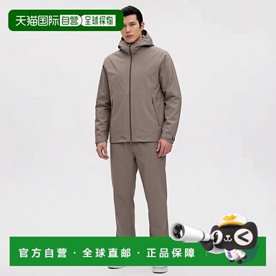 自营欧洲直邮Salomon Outerpath男士铁灰色尼龙拉链口袋夹克外套