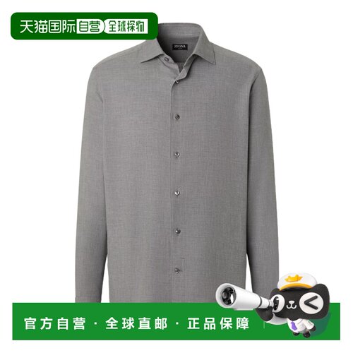 香港直邮Z ZEGNA 男士衬衫 E8X44A4SRF5BK96 AW2026 灰色 长袖衬
