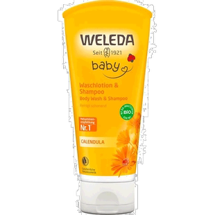 欧洲直邮德国Weleda维蕾德金盏花婴儿洗液和洗发水200ml滋润温和