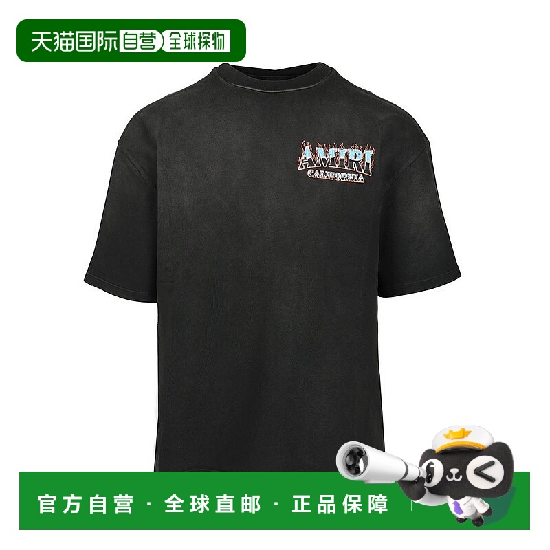 1h可退 香港直邮AMIRI 男士 Sunny Place 大T卹 AMJYTE1210黑色