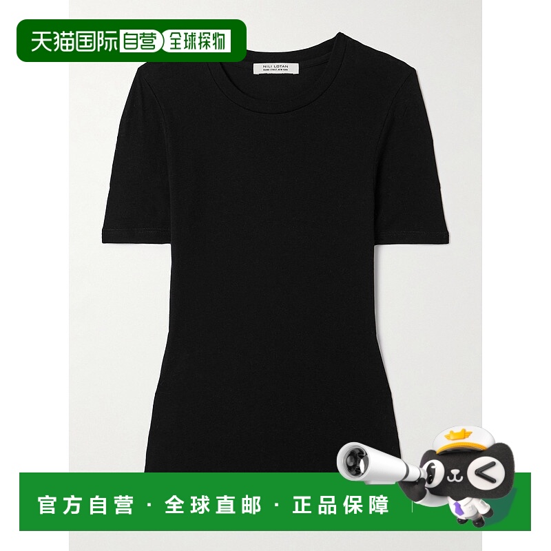香港直邮NILI LOTAN 女士 Elin 棉质羊绒混纺T恤 12863K175BLK