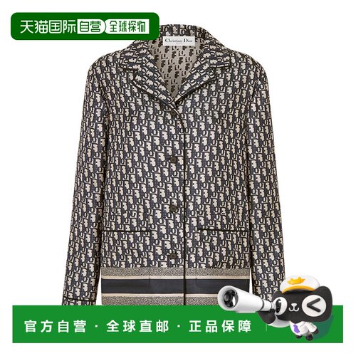 自营 欧洲直邮Dior迪奥SS23女士外套蓝色logo满印【付后1h可退】