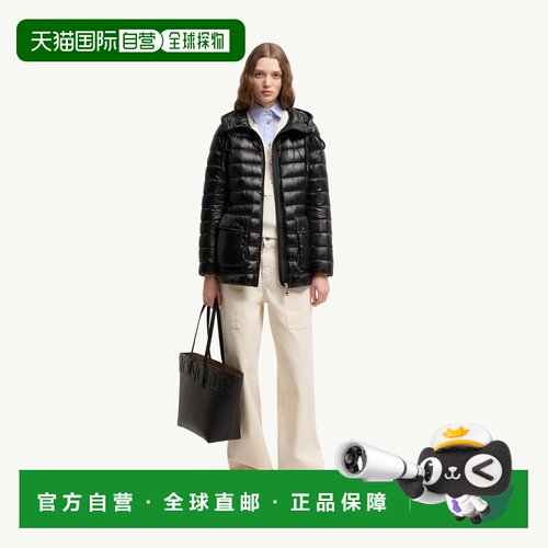 自营欧洲直邮Moncler盟可睐 Jasmin女士黑色尼龙短款羽绒服外套