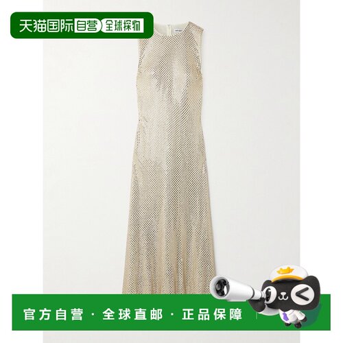 1h可退 Self-Portrait 女士 水晶装饰弹性网纱长款连衣裙长裙