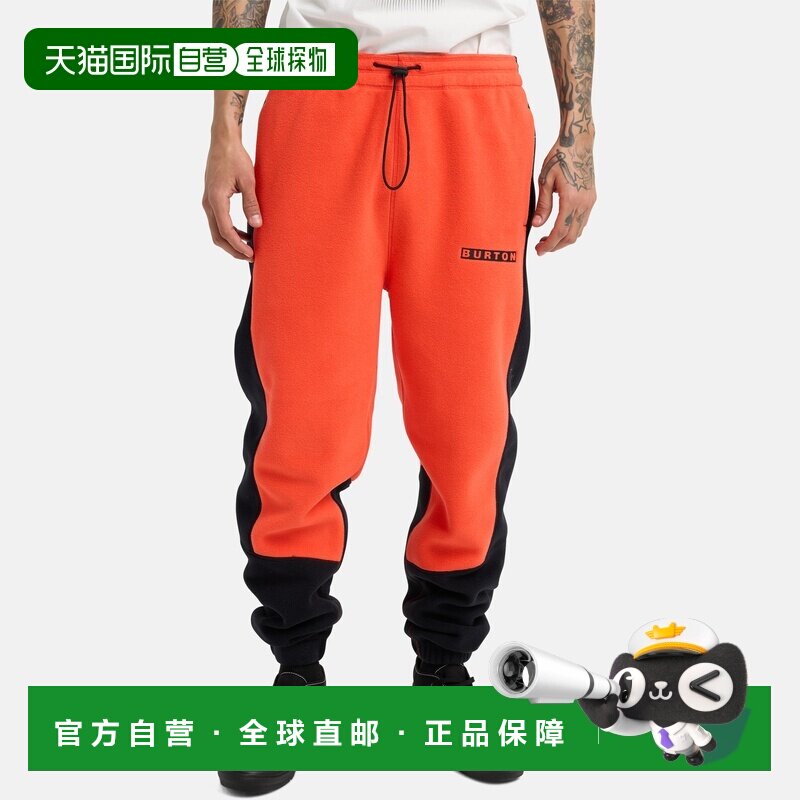 自营欧洲直邮Burton伯顿 Cinder男士红色/黑色再生聚酯纤维抓绒裤