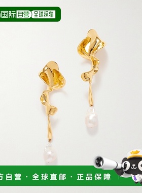 香港直邮KHAITE 女士 Tidal 镀金人造珍珠耳环 10062006