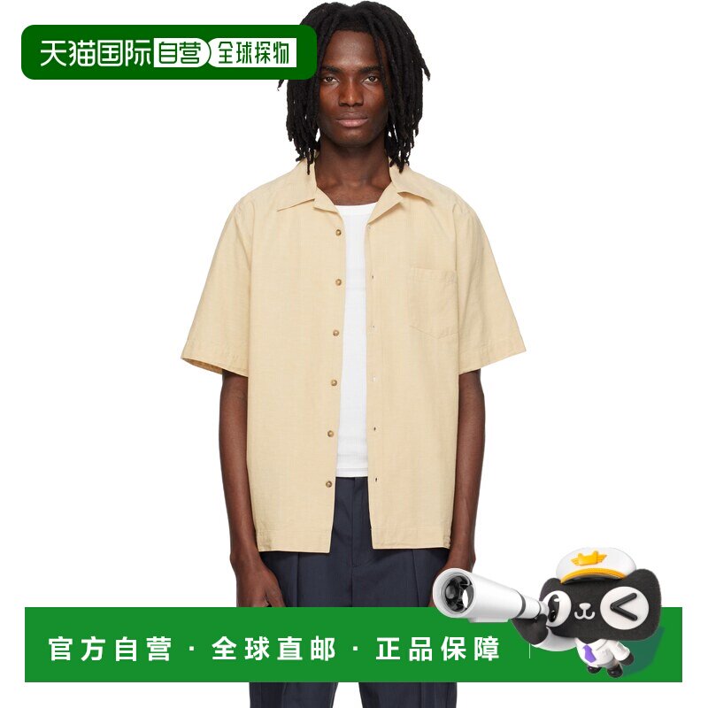 香港直邮A.P.C. 男士 驼色 Jude 衬衫 beige米色 舒适时尚亚麻