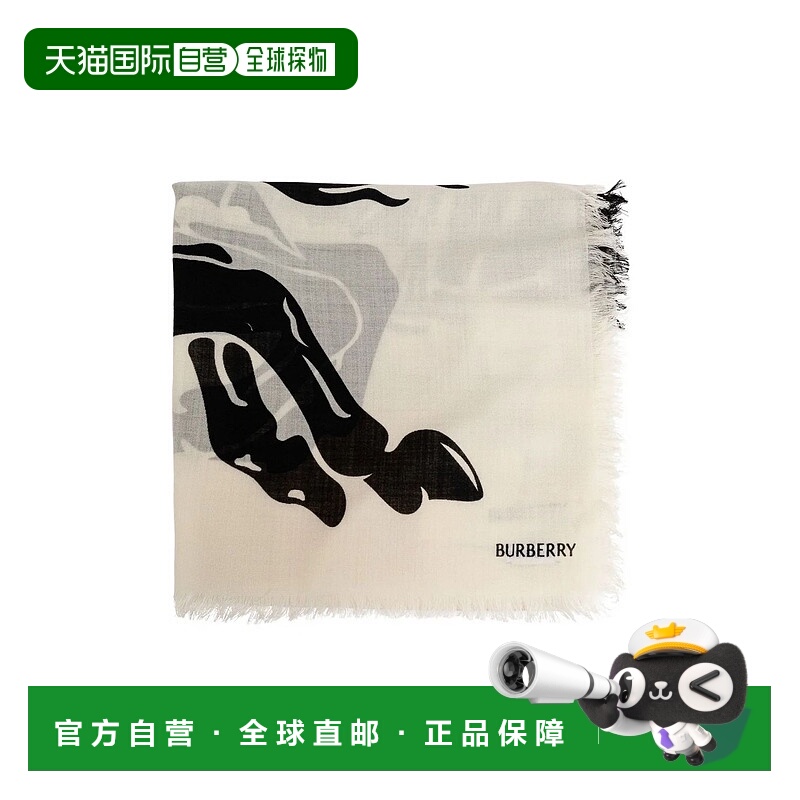 香港直邮Burberry 巴宝莉 女士 EKD 图案磨边围巾 8099096博柏利