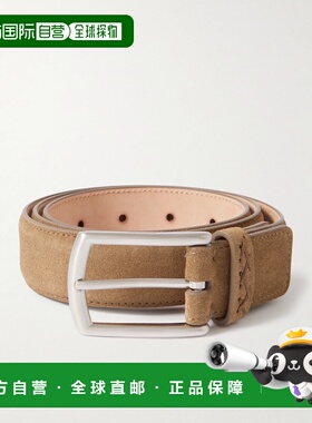 1h可退 香港直邮zegna 杰尼亚 男士 3cm 绒面革皮带 LHCASB014AZ