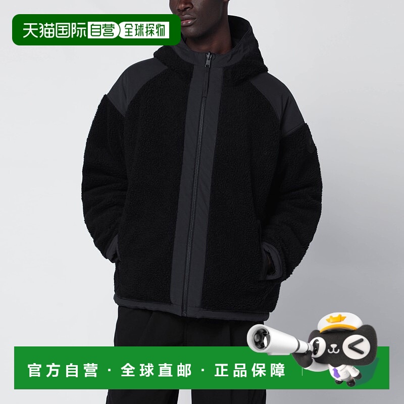 香港直邮Canada Goose 加拿大鹅 男士 Alberni 可反穿黑色抓绒短