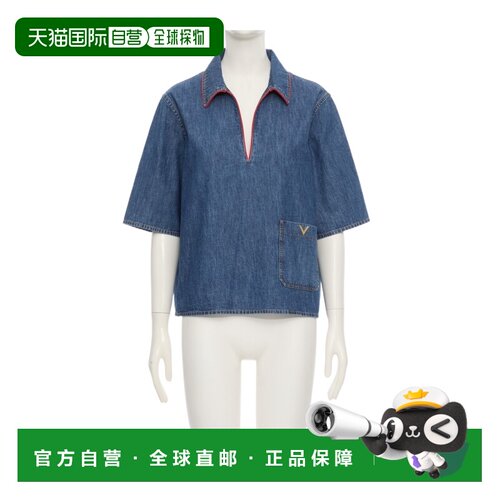 香港直邮VALENTINO 女士POLO衫 BDB03R9YA528 AW2026 蓝色
