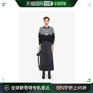 欧洲直邮GIVENCHY 女士 LOGO短款 纪梵希 条纹毛衣