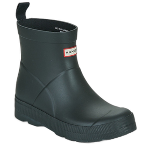 欧洲直邮hunter 儿童黑色橡胶户外防水防滑露营踩水中筒时尚雨靴
