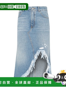 香港直邮Chloe 磨边牛仔中长A字裙半身裙 C23WDJ03151