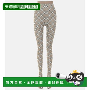 香港直邮Miu 高腰格纹羊毛连裤 Miu 女士 袜 缪缪 1h可退