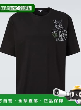 1h可退 香港直邮LOEWE 罗意威 男士 x Louis Wain 刺绣棉质针织T