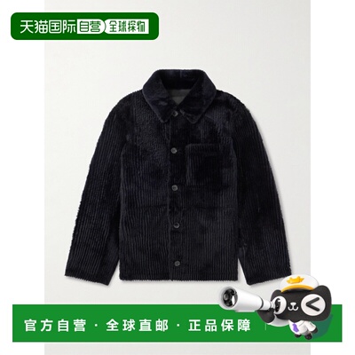 香港直邮1h可退 YVES SALOMON 男士 罗纹毛羊皮夹克 26W26WHV6027