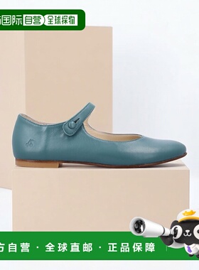 1h可退 香港直邮golden goose 女童 Ella 石板色绿色皮质平底鞋童