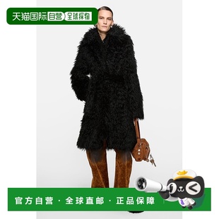 自营欧洲直邮Acne FW25女士黑色腈纶带腰带大衣外套 Studios