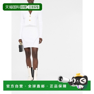 YF0R8062KB39 V领针织包臀裙连衣裙 香港直邮Balmain 长袖