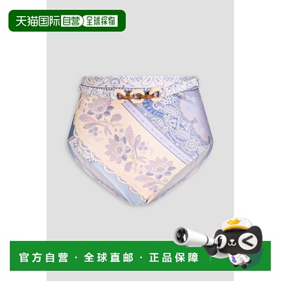 香港直邮ZIMMERMANN 女士 束带佩斯利印花比基尼泳裤 4626WSS252B