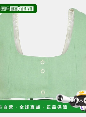 1h可退 香港直邮GANNI 甘尼 女士 棉质帆布短款上衣 green绿色 舒