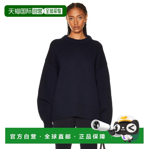 1h可退 The Row 女士 OPHELIA 深蓝羊毛混纺宽松款毛衣 325SY184