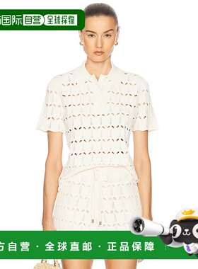 1h可退 香港直邮ZIMMERMANN 女士 Rhiannon 网眼提花Polo衫 3450T