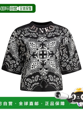 香港直邮Pinko 品高 女士 印花T恤 104604A2CY black黑色 舒适时