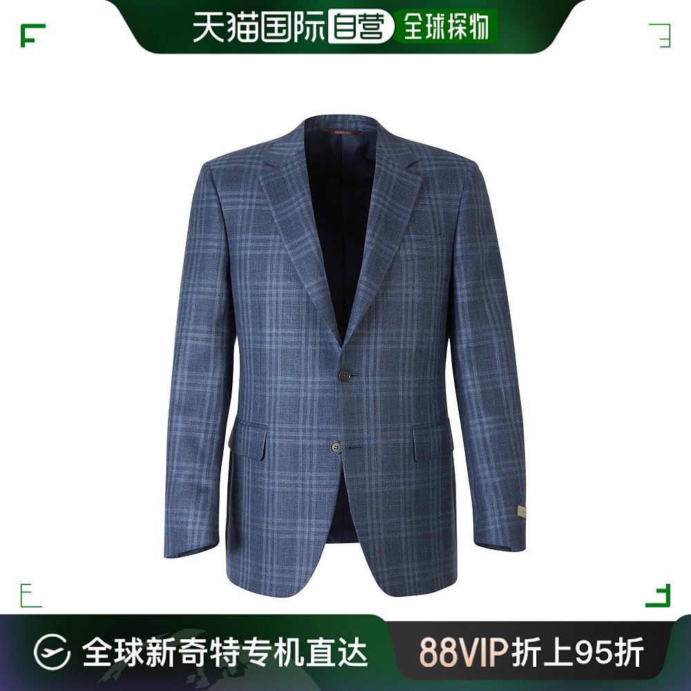 香港直邮Canali格纹西装外套 11280CF00435