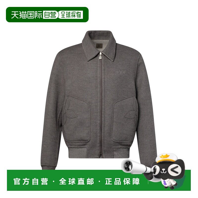 自营欧洲直邮LV路易威登 Damier双面羊毛/羊绒/丝绸提花夹克