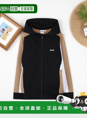 1h可退 香港直邮BOSS 波士 男童 连帽针织开衫童装 J52322K09B