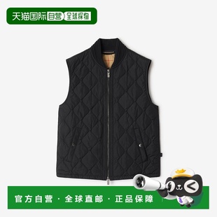 自营欧洲直邮Burberry博柏利 黑色聚酰胺马术骑士徽标绗缝马 男士