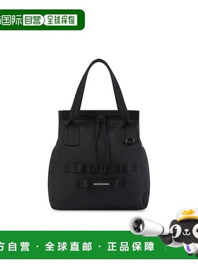 自营欧洲直邮Balenciaga巴黎世家 Army男士黑色品牌贴标中号托特
