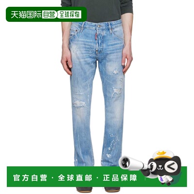 香港直邮Dsquared2 二次方 男士 蓝色 Light Wash Teddy 牛仔裤 S