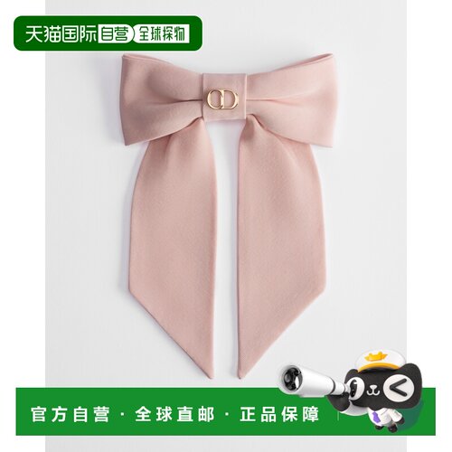 自营欧洲直邮Dior迪奥 viera女士粉色粘胶纤维CD标志发夹蝴蝶结