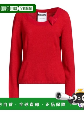 1h可退 香港直邮Moschino 莫斯奇诺 女士 羊绒混纺毛衣 red红色