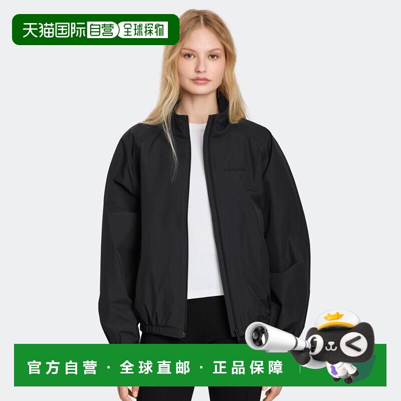 欧洲直邮自营Canada Goose加拿大鹅 女士黑色尼龙连帽风衣夹克