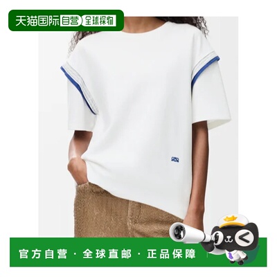 香港直邮LOEWE 女士T恤 S540Y22X902100 CO 白色 圆领短袖T恤