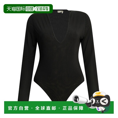 1h可退 香港直邮ZIMMERMANN 女士 ELASTANE 黑色粘胶纤维长袖连体