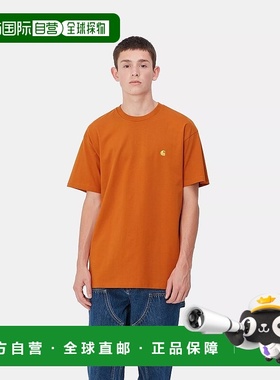 自营欧洲直邮Carhartt Wip 男士橙色棉短袖T恤针织
