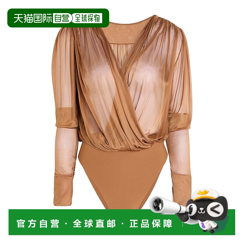 1h可退 香港直邮Saint Laurent 圣罗兰 女士 连体衣 brown棕色 舒