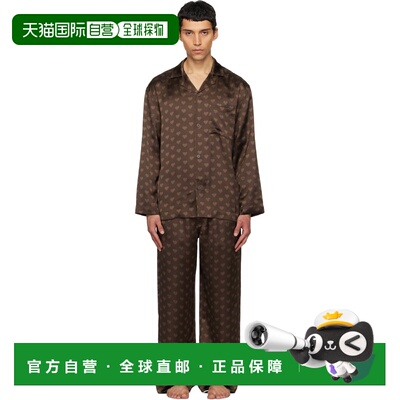 1h可退 香港直邮SKIMS 男士 棕色 Sateen Sleep 睡衣套装 STSET10