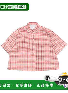 1h可退 香港直邮Jil Sander 格纹纽扣衬衫 J40DL0187J-70214短袖