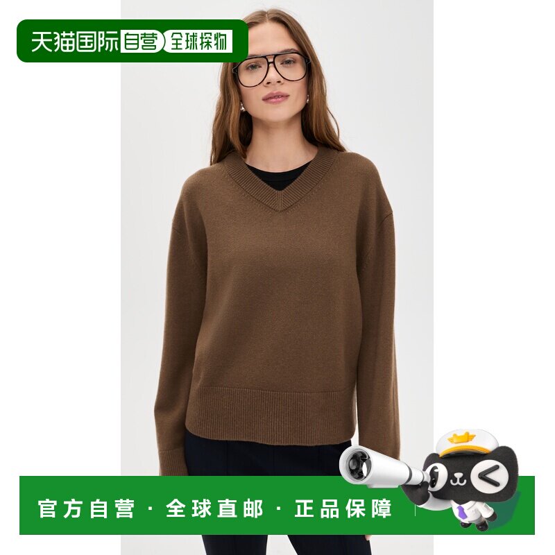 1h可退 香港直邮VINCE 女士 羊绒混纺V领套头衫上衣  舒适时尚