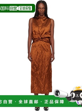 1h可退 香港直邮Lanvin 朗雯 女士 橙色 Back Cap 连衣裙 RWDR000