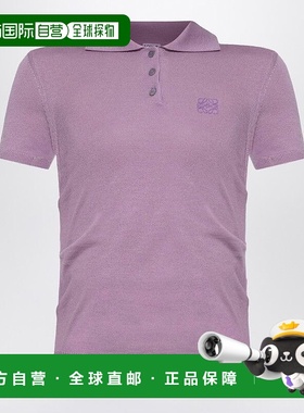 1h可退 香港直邮LOEWE 罗意威 女士 淡紫色羊绒真丝Polo衫 S359Y5