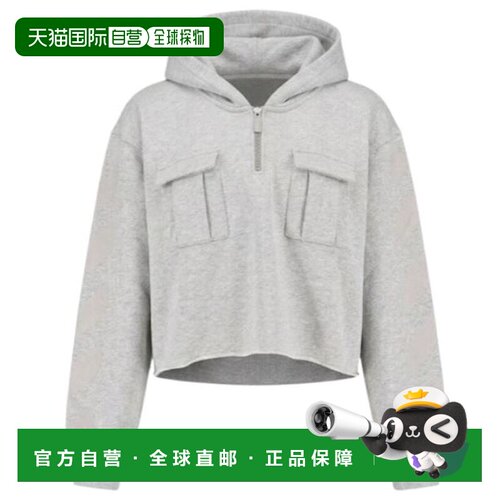 香港直邮off-white 女士 灰色印花连帽毛衣 OWBB06BS26FLE001