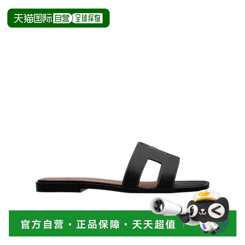 香港直邮Hermes Oran 平底拖鞋 H021056Z爱马仕牛皮夏季