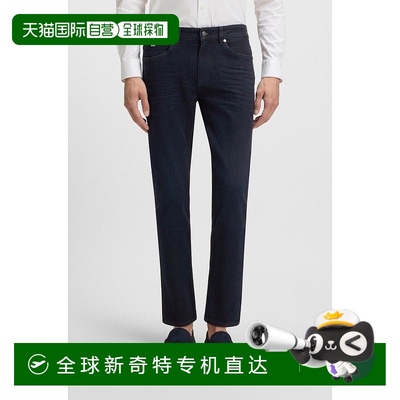 欧洲直邮HUGO BOSS雨果BOSS BLACK 深蓝色柔软牛仔布 Delaware 修